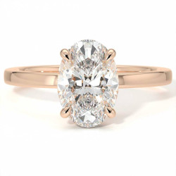 Bague de Fian&ccedil;ailles Diamant Promesse Ovale Halo Cach&eacute; | Celinni Paris