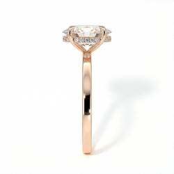 Bague de Fian&ccedil;ailles Diamant Promesse Ovale Halo Cach&eacute; | Celinni Paris