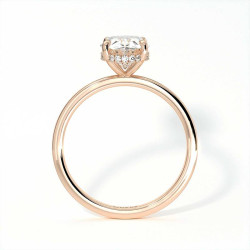 Bague de Fian&ccedil;ailles Diamant Promesse Ovale Halo Cach&eacute; | Celinni Paris