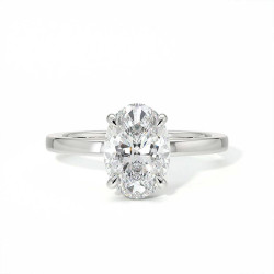 Bague de Fian&ccedil;ailles Diamant Promesse Ovale Halo Cach&eacute; | Celinni Paris