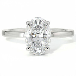 Bague de Fian&ccedil;ailles Diamant Promesse Ovale Halo Cach&eacute; | Celinni Paris