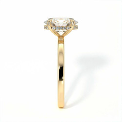 Bague de Fian&ccedil;ailles Diamant Promesse Ovale Halo Cach&eacute; | Celinni Paris
