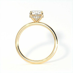 Bague de Fian&ccedil;ailles Diamant Promesse Ovale Halo Cach&eacute; | Celinni Paris