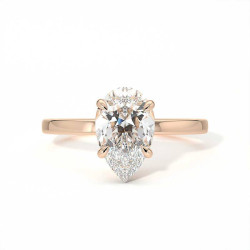 Bague de Fian&ccedil;ailles Diamant Promesse Poire Halo Cach&eacute; | Celinni Paris