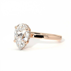 Bague de Fian&ccedil;ailles Diamant Promesse Poire Halo Cach&eacute; | Celinni Paris