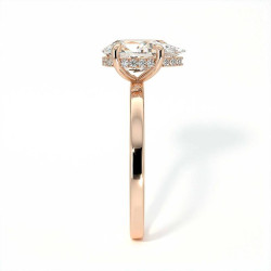 Bague de Fian&ccedil;ailles Diamant Promesse Poire Halo Cach&eacute; | Celinni Paris