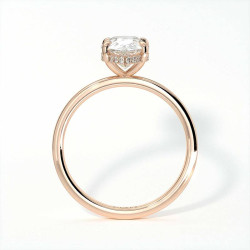 Bague de Fian&ccedil;ailles Diamant Promesse Poire Halo Cach&eacute; | Celinni Paris