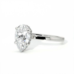 Bague de Fian&ccedil;ailles Diamant Promesse Poire Halo Cach&eacute; | Celinni Paris