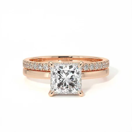 Princess Promesse Diamond Engagement Ring Hidden Halo