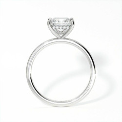 Bague de Fian&ccedil;ailles Diamant Promesse Princesse Halo Cach&eacute;