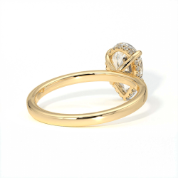 Bague de Fian&ccedil;ailles Diamant Promesse Poire Halo Cach&eacute; | Celinni Paris
