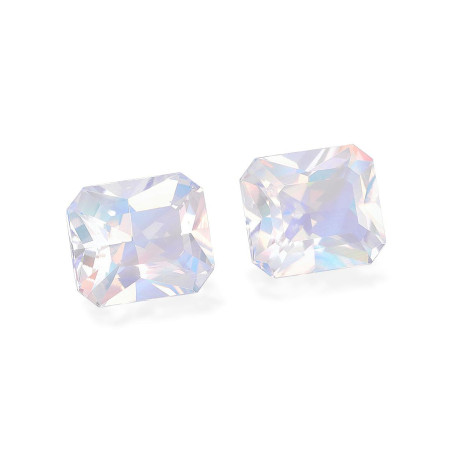 RECTANGULAR-cut rainbow moonstone White 4.44 carats