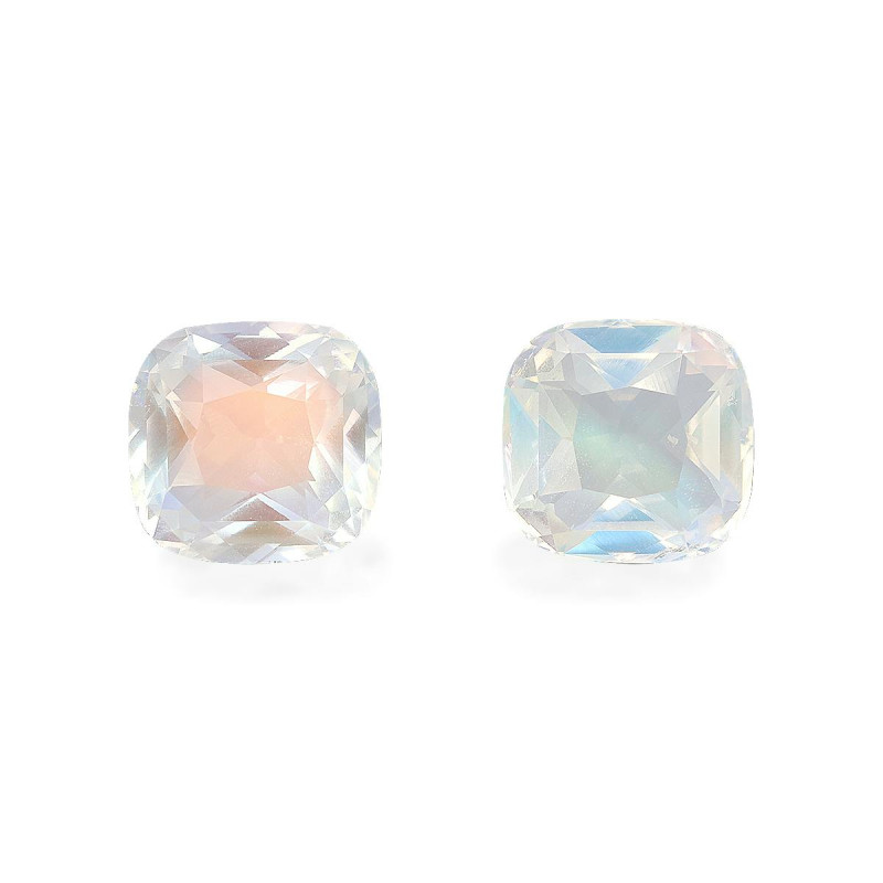 CUSHION-cut rainbow moonstone White 6.87 carats