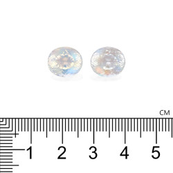 rainbow moonstone الحجم بيضاوي أبيض 9.04 