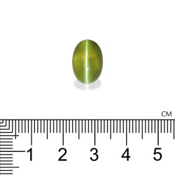 Kattenoog (chrysoberyl) OVALE GROEN 10,18 karaat