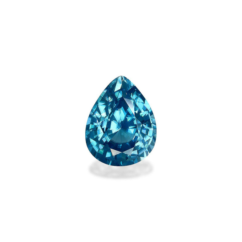 Pear-cut Blue Zircon Blue 5.43 carats