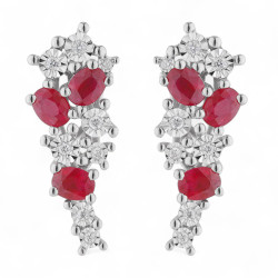 Pendientes Joana de rubíes – Oro de 18K y diamantes naturales