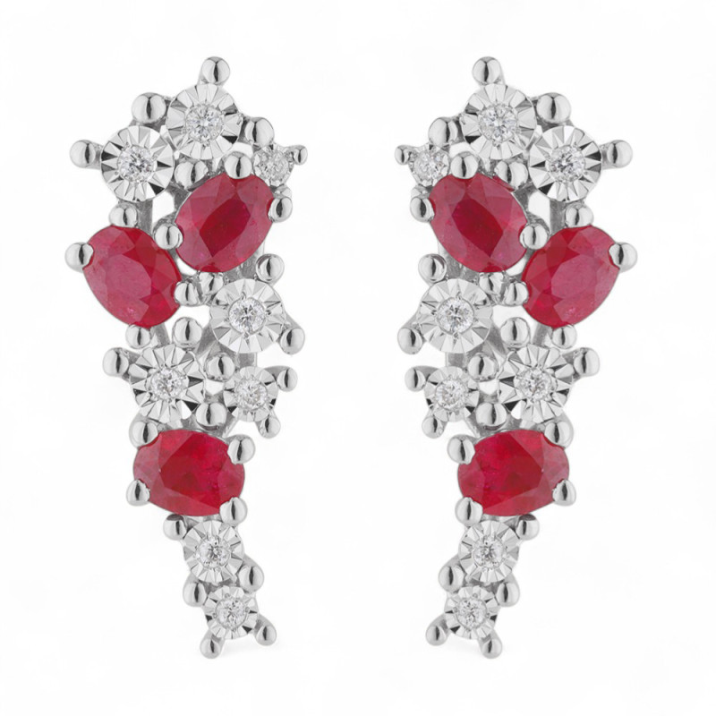 Rubin-Ohrringe Joana aus 18K Gold & Diamanten | Celinni