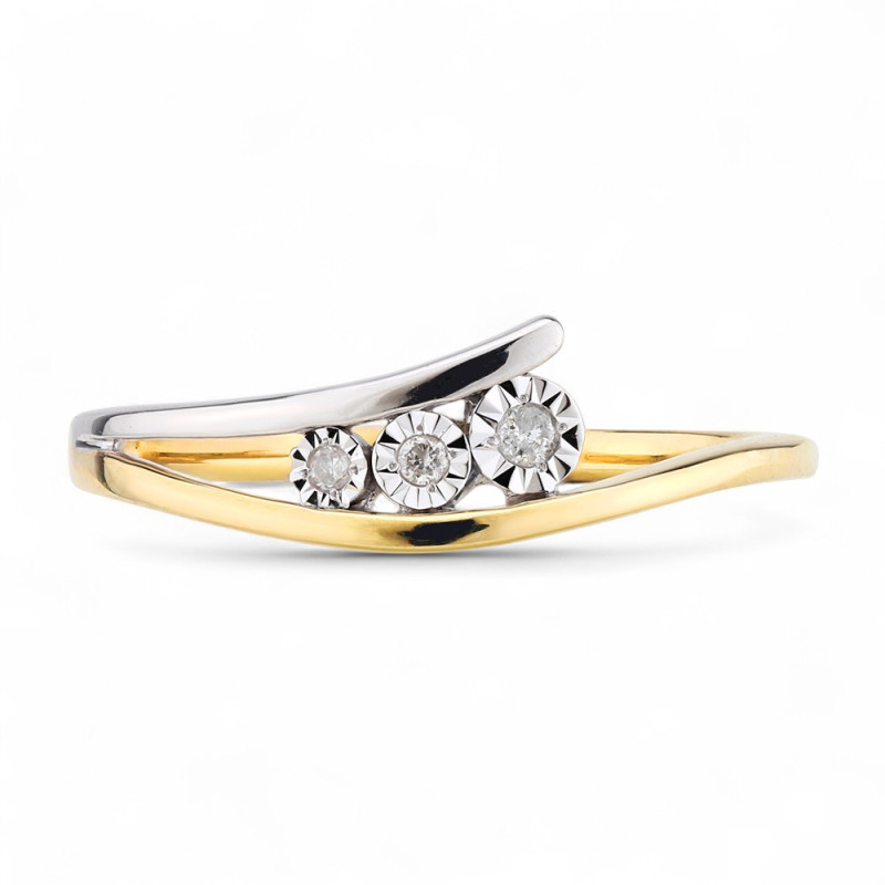 Anillo Trilogy Basma de Diamantes Naturales en Oro de 18K