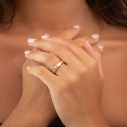 خاتم فلافـي – ذهب عيار 18 قيراط وألماس طبيعي l Celinni