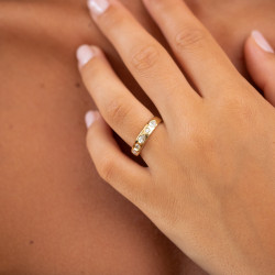 خاتم فلافـي – ذهب عيار 18 قيراط وألماس طبيعي l Celinni