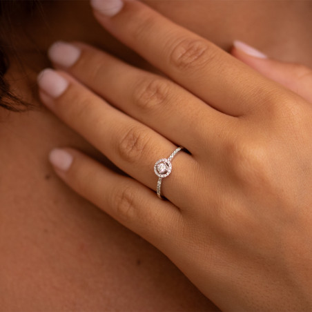 Anillo Faustine de Diamantes Naturales en Oro de 18K