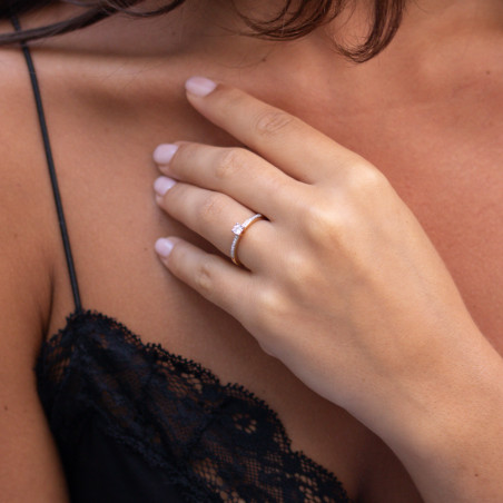 Natural Diamond Evangeline Ring in 18K Gold