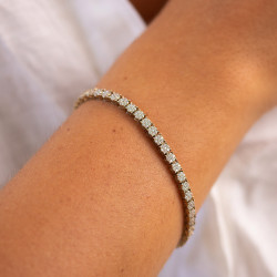 Bracelet Tennis Diamants Or Jaune 18K Rose de Ma Vie