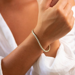 Bracelet Tennis Diamants Or Jaune 18K Rose de Ma Vie
