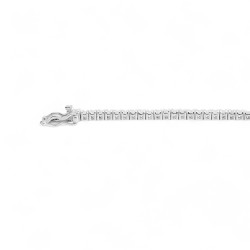 Bracelet Tennis Diamant Double Rang Or Blanc 18K 2 Carats