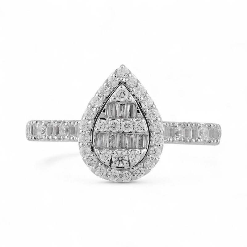 Anillo Dora Pera en Oro de 18K con Diamantes Naturales