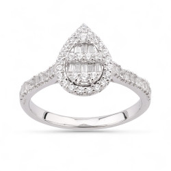 Anillo Dora Pera – Oro de 18K y Diamantes Naturales Celinni