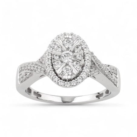 Anillo Céleste en Oro de 18K con Doble Halo de Diamantes Naturales