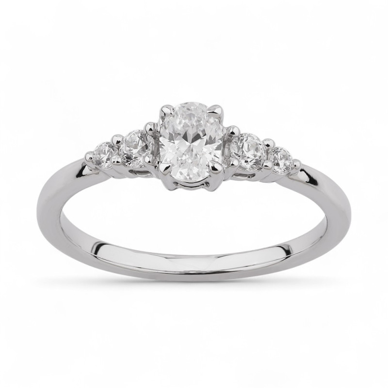 Catherine Trilogie Ring met Natuurlijke Diamanten in 18K Goud