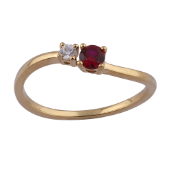 Anillo Rubí Milène – Oro de 18K y Diamantes Naturales