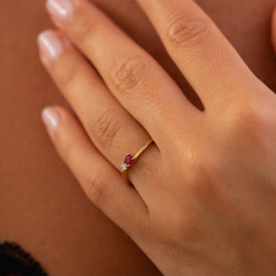 Anillo Rubí Milène – Oro de 18K y Diamantes Naturales