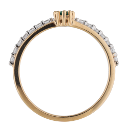 Anillo Esmeralda Redonda Mila – Oro de 18K y Diamantes Naturales