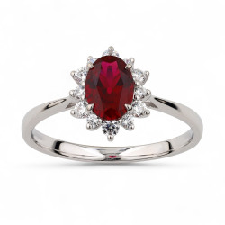 Anillo Rubí Melissa – Oro de 18K y Diamantes Naturales