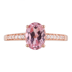 Louane Pink Sapphire Ring – 18K Gold and Natural Diamonds