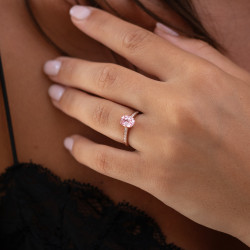 Anillo Zafiro Rosa Louane – Oro de 18K y Diamantes Naturales