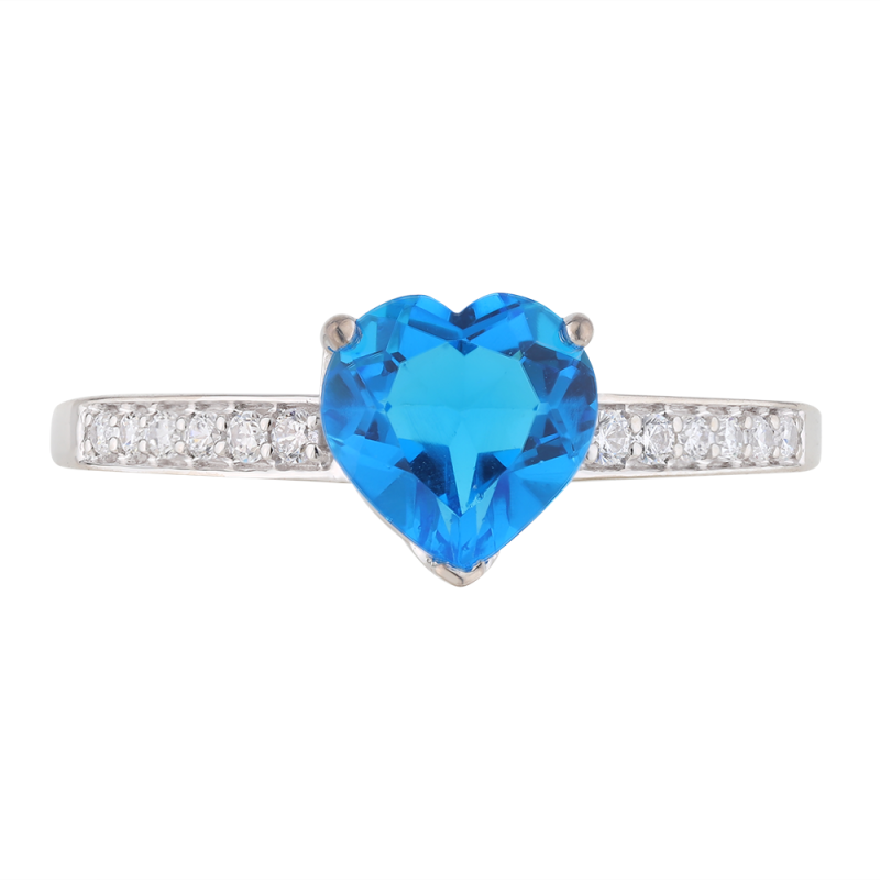 Bague Aigue-Marine et Diamants Naturels Louise en Or 18K