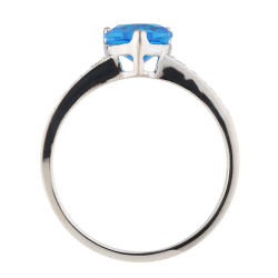 Anillo Aguamarina Louise – Oro de 18K y Diamantes Naturales