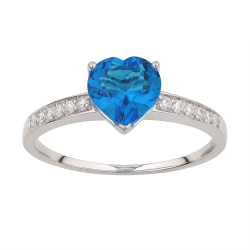 Anillo Aguamarina Louise – Oro de 18K y Diamantes Naturales