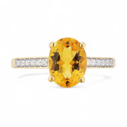 Anillo Citrino Lucie – Oro de 18K y Diamantes Naturales