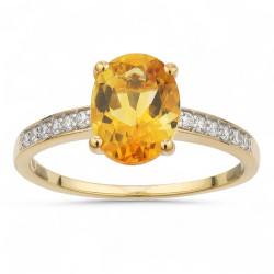Lucie Citrine Ring – 18K Gold and Natural Diamonds