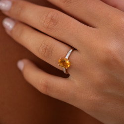 Anillo Citrino Lucie – Oro de 18K y Diamantes Naturales