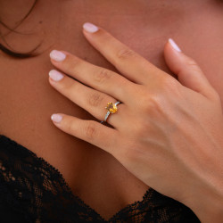 Anillo Citrino Lucie – Oro de 18K y Diamantes Naturales