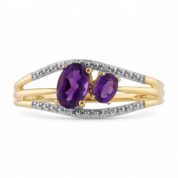 Lucinda Amethyst Ring – 18K Gold and Natural Diamonds