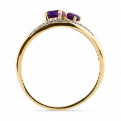 Lucinda Amethyst Ring – 18K Gold and Natural Diamonds