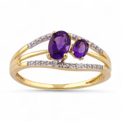 Lucinda Amethyst Ring – 18K Gold and Natural Diamonds